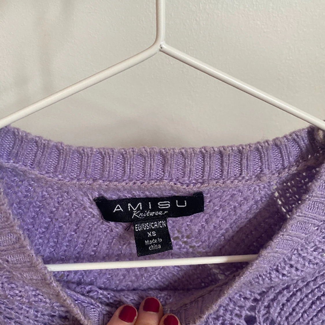 Lila stickadtröja - 91