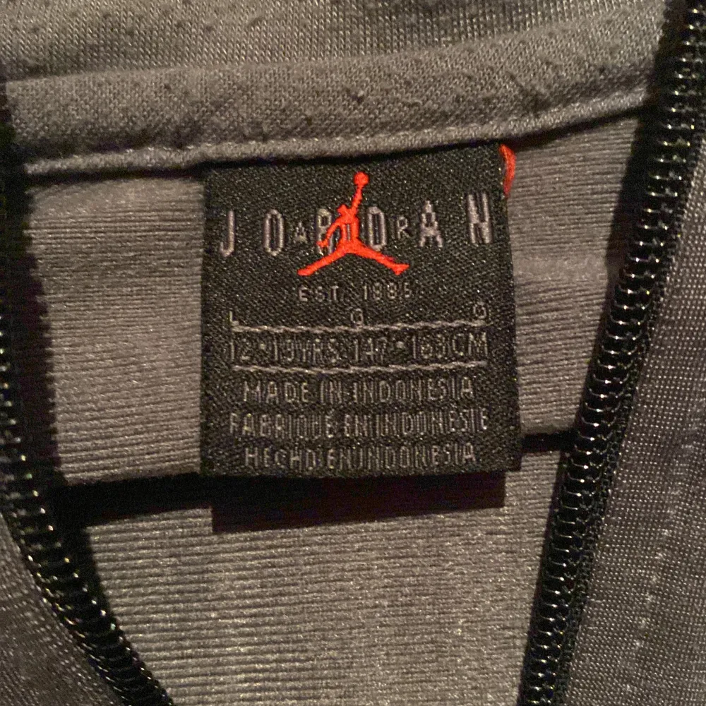Säljer denna Jordan hoodie för att den är för liten. Ganska använd men mycket bra skick. Inga fläckar/hål.. Hoodies.