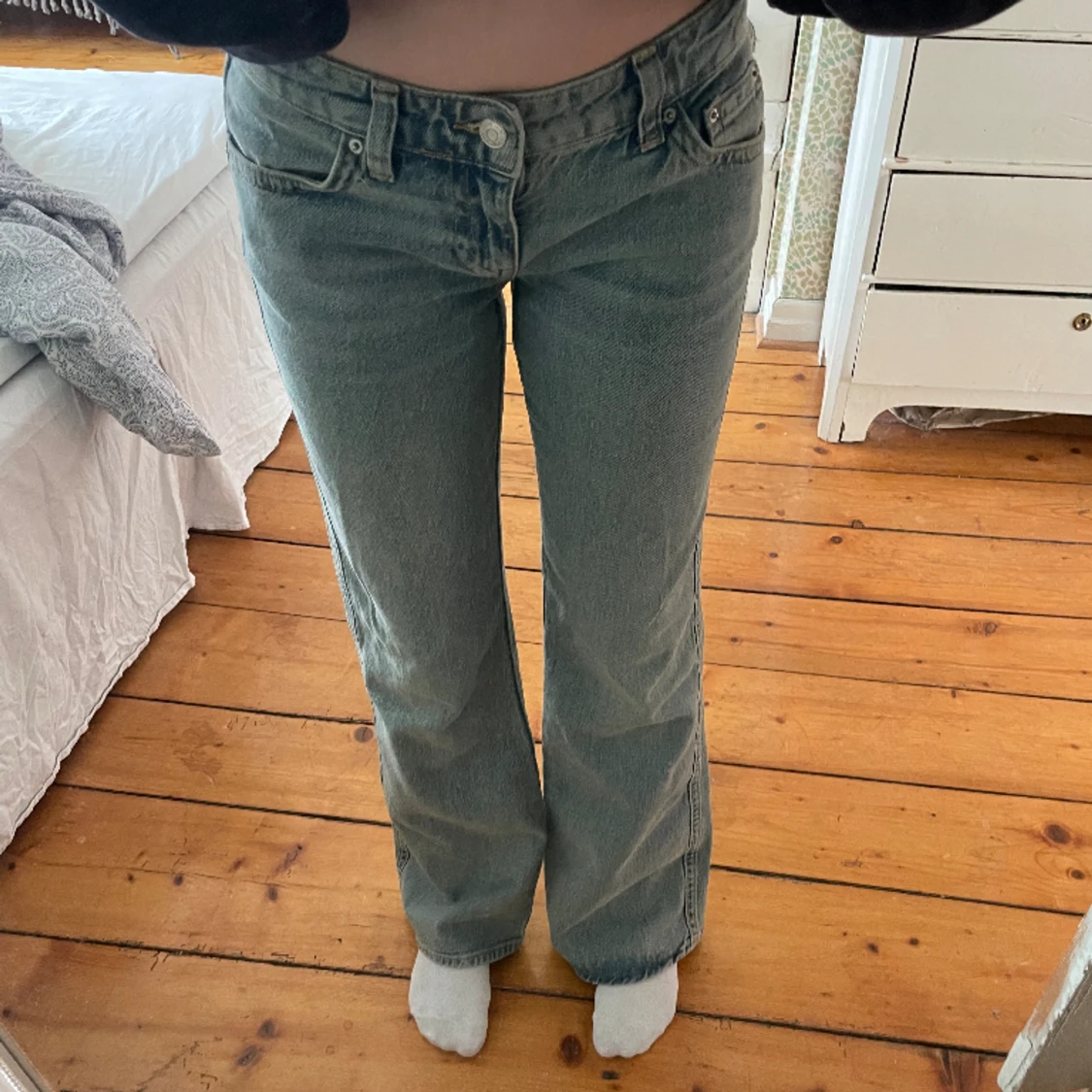 Low waist jeans med fickor  - 90