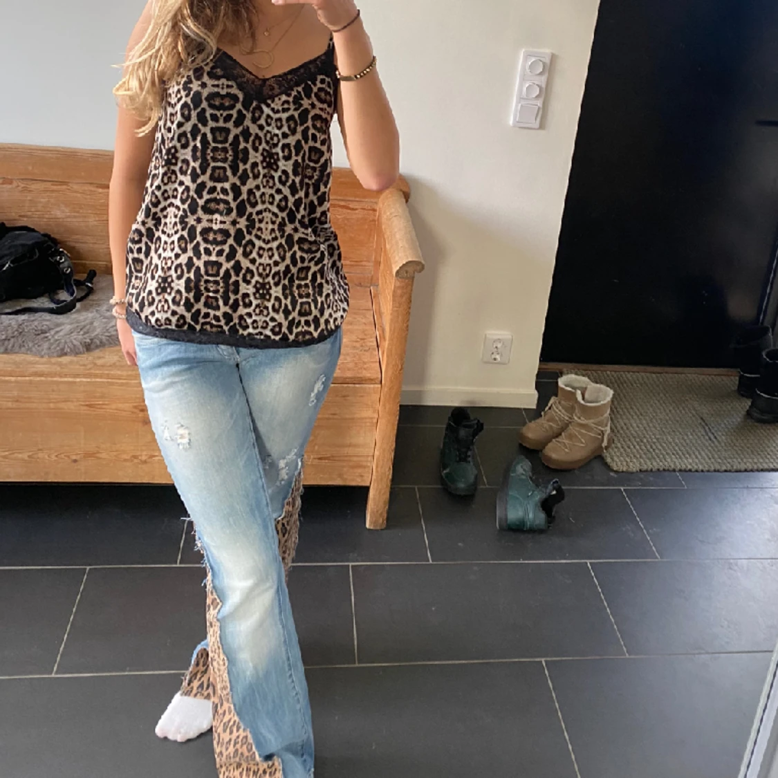 Leopardmönstrad topp - 91