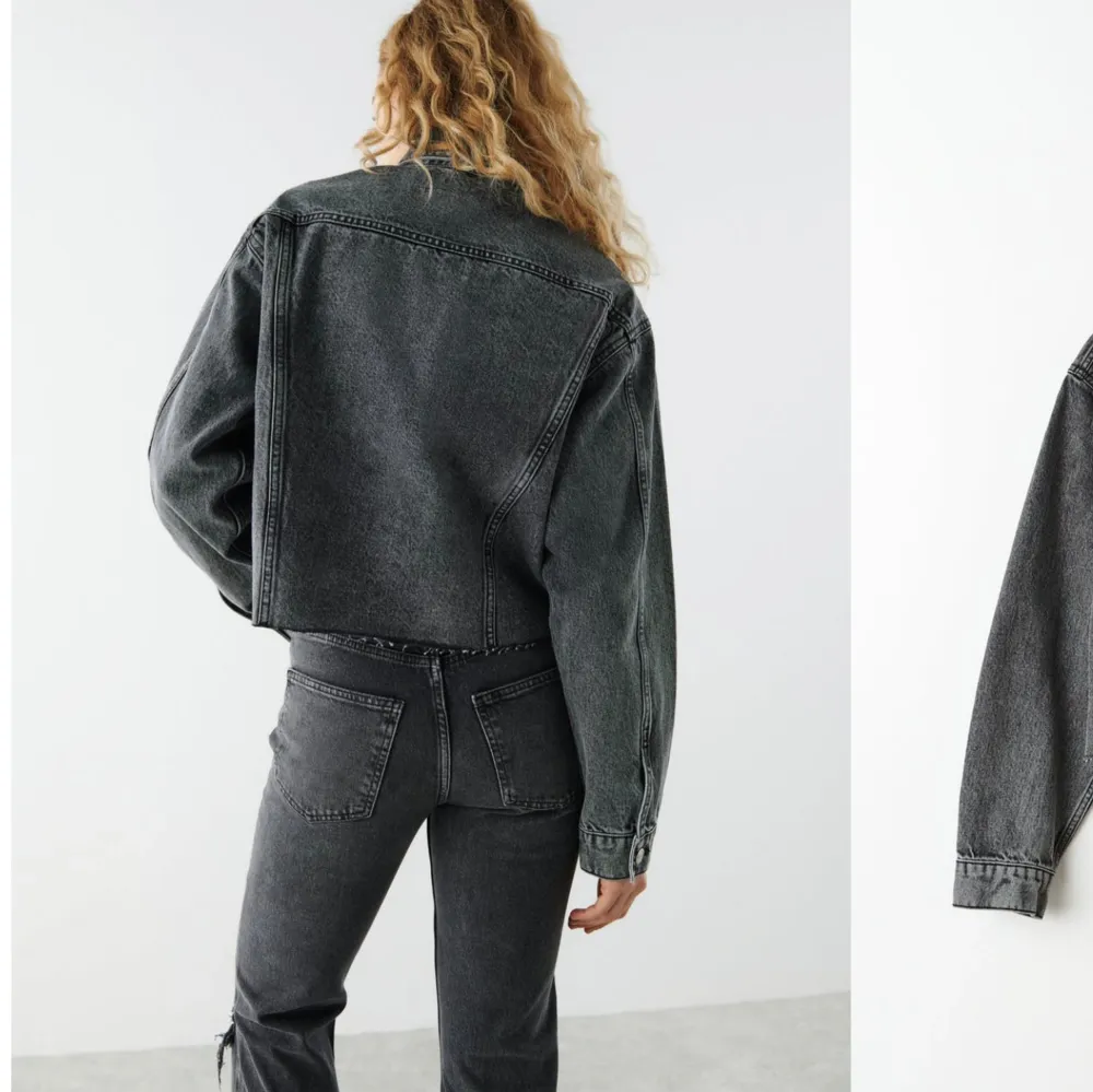Jeans jacka från Gina Tricot, köptes i början av åren och knappt använd🫶🏻bilderna är lånade kom privat för fler bilder🫶🏻. Jackor.