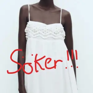 Söker denna zara klänning med ”pärlor” i storlek XS/S/XXS 💞 Skriv om ni har den!! Tänker runt 200-300 kr? 🤍
