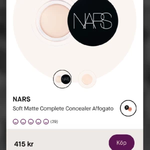 Nars concealer!!💕 - Nars Soft Matte Complete Concealer i färgen Affogato😍Full coverage🌟Kom med prisförslag💕Endast testad!!! Originalpris: 415kr