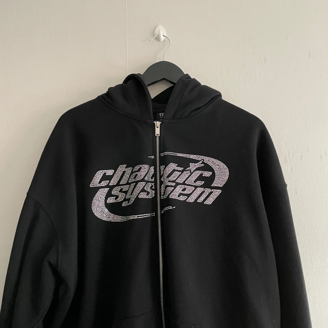 Rhinestone zip hoodie