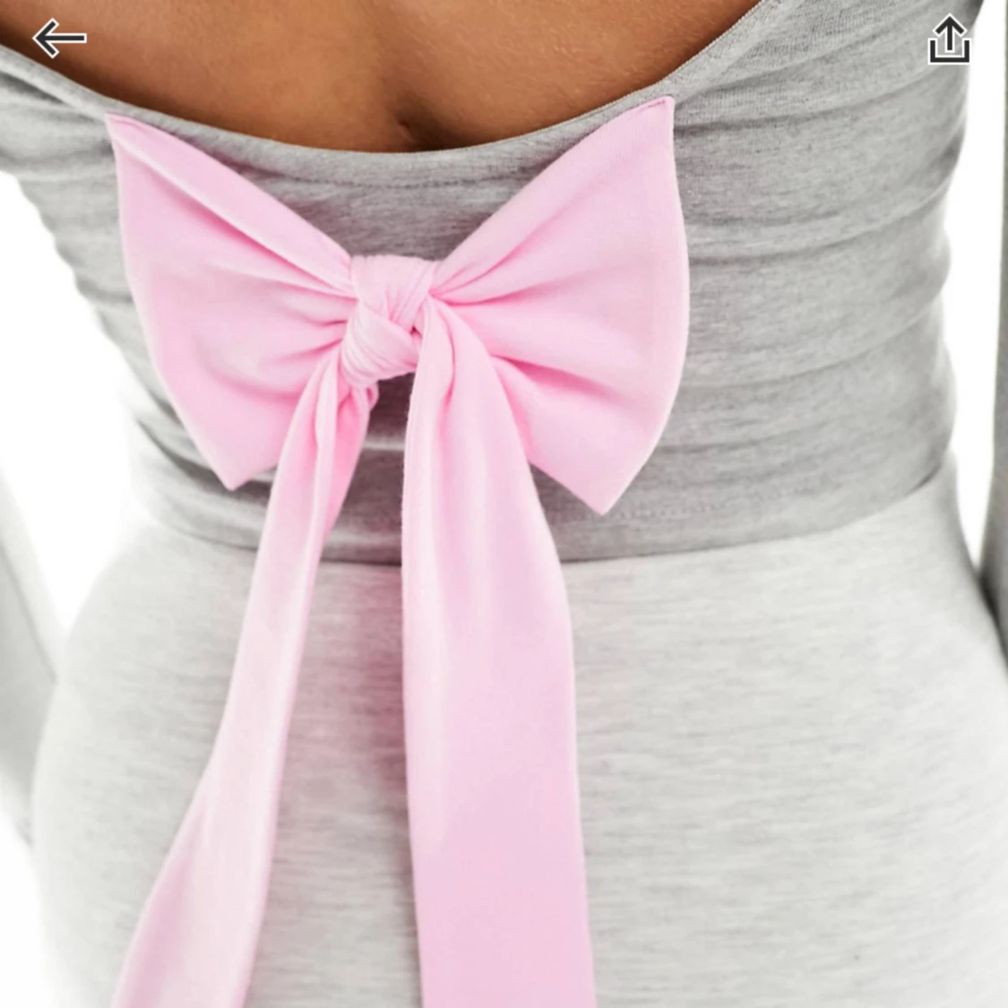 Super söt grå långärmad tröja med rosa rosett 🎀  - 91