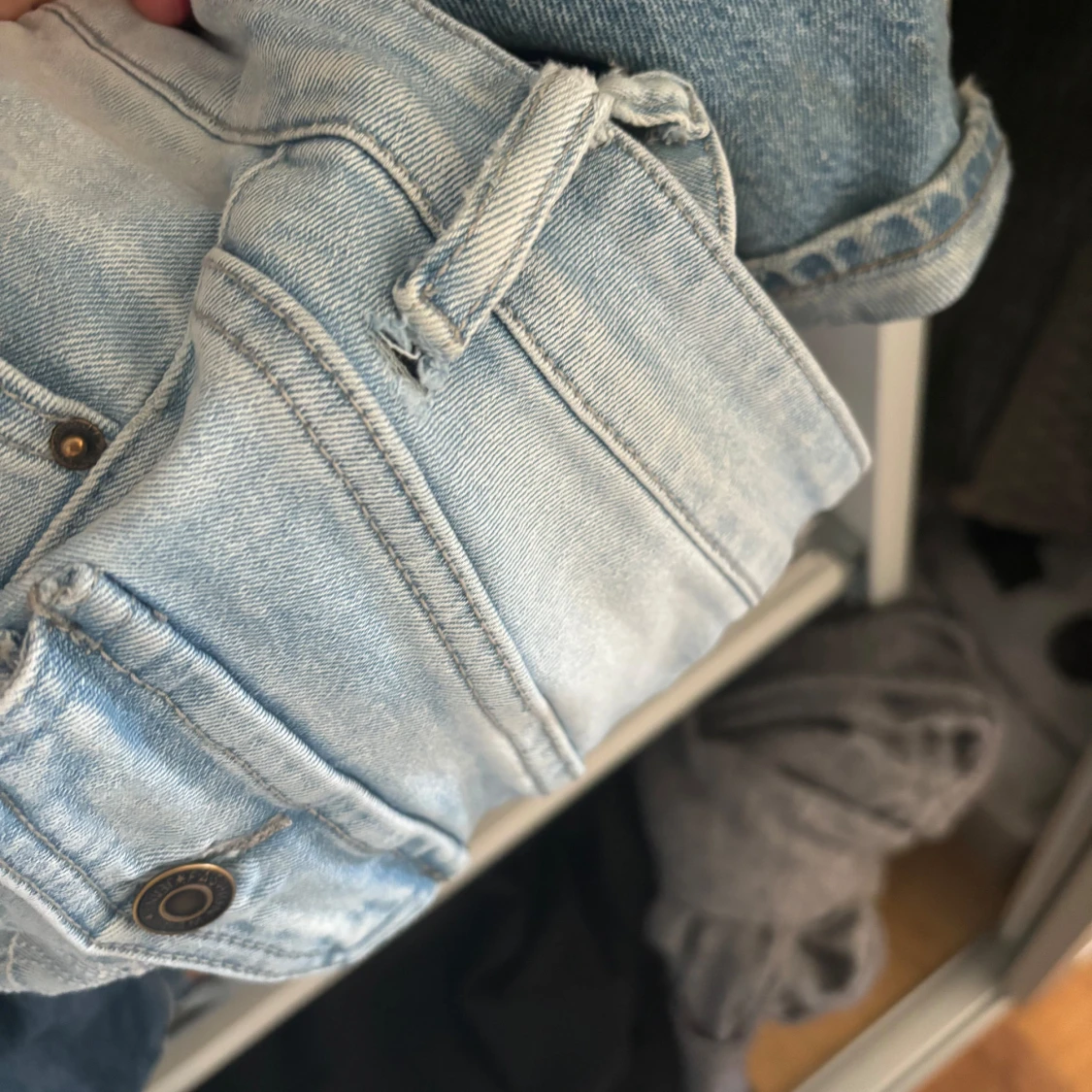 Ljusblå jeansbyxor - 92