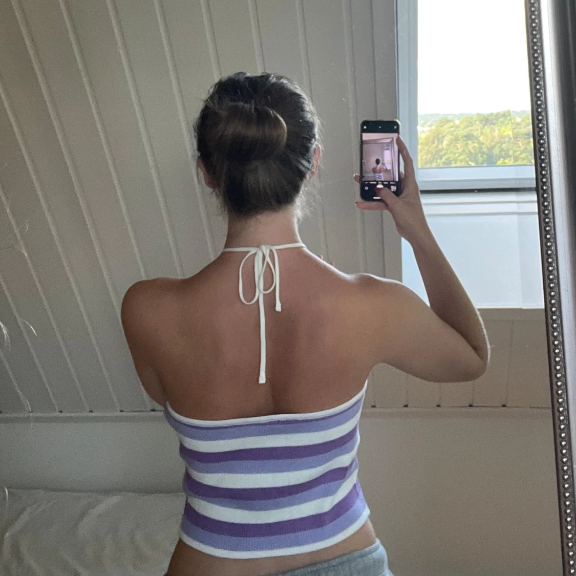 Lila randig topp - 91