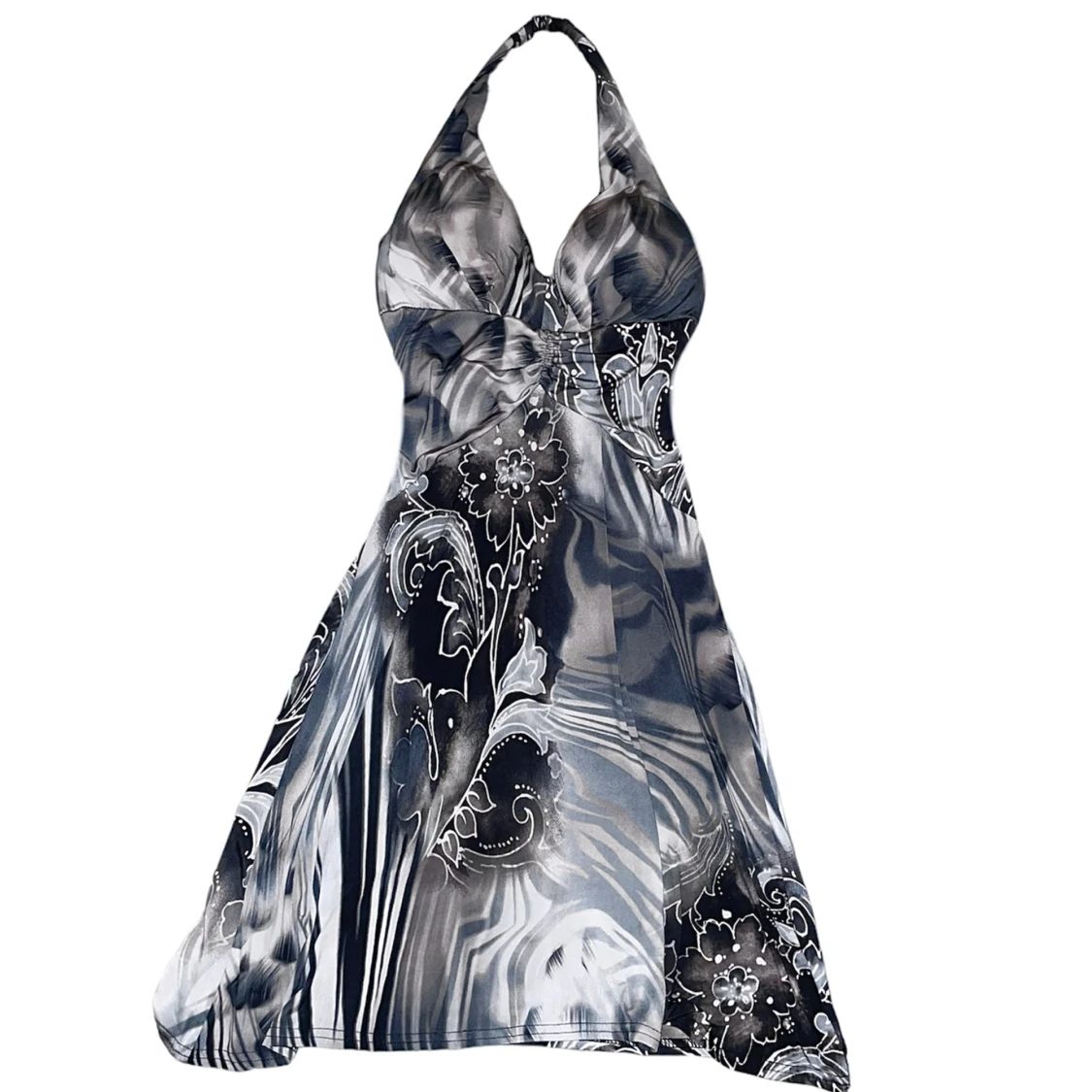 Vintage midi sommar halter klänning - 91