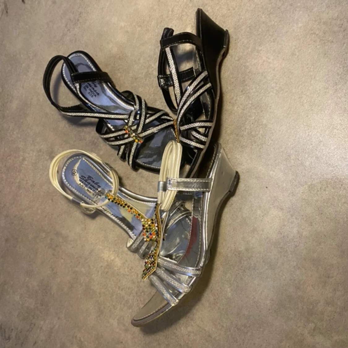 Sandaler- svart&silver - 90