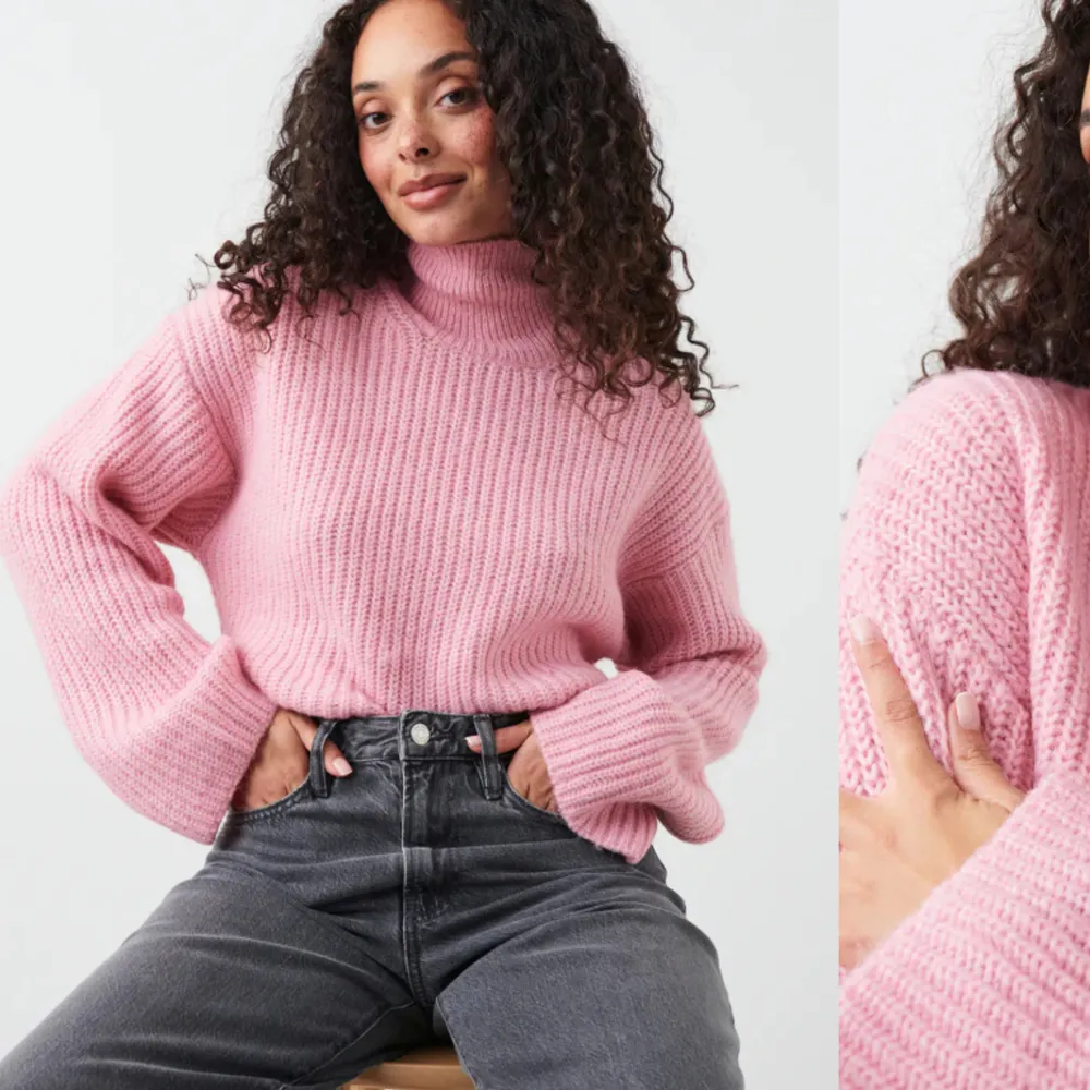 Säljer denna rosa stickade tröjan med krage som inte kommer till användning. Bra skick . Stickat.