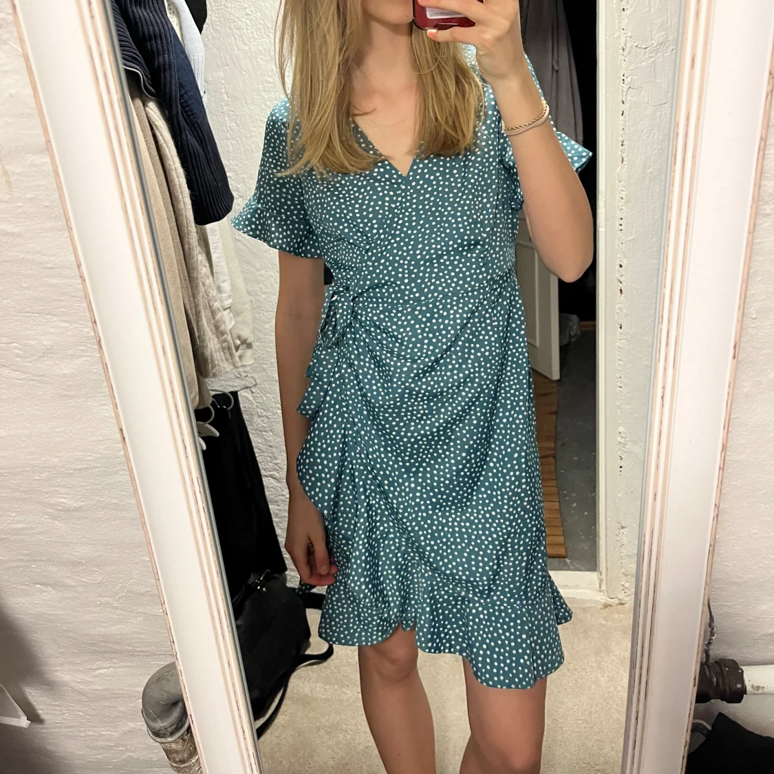 Omlottklänning turkos - 90