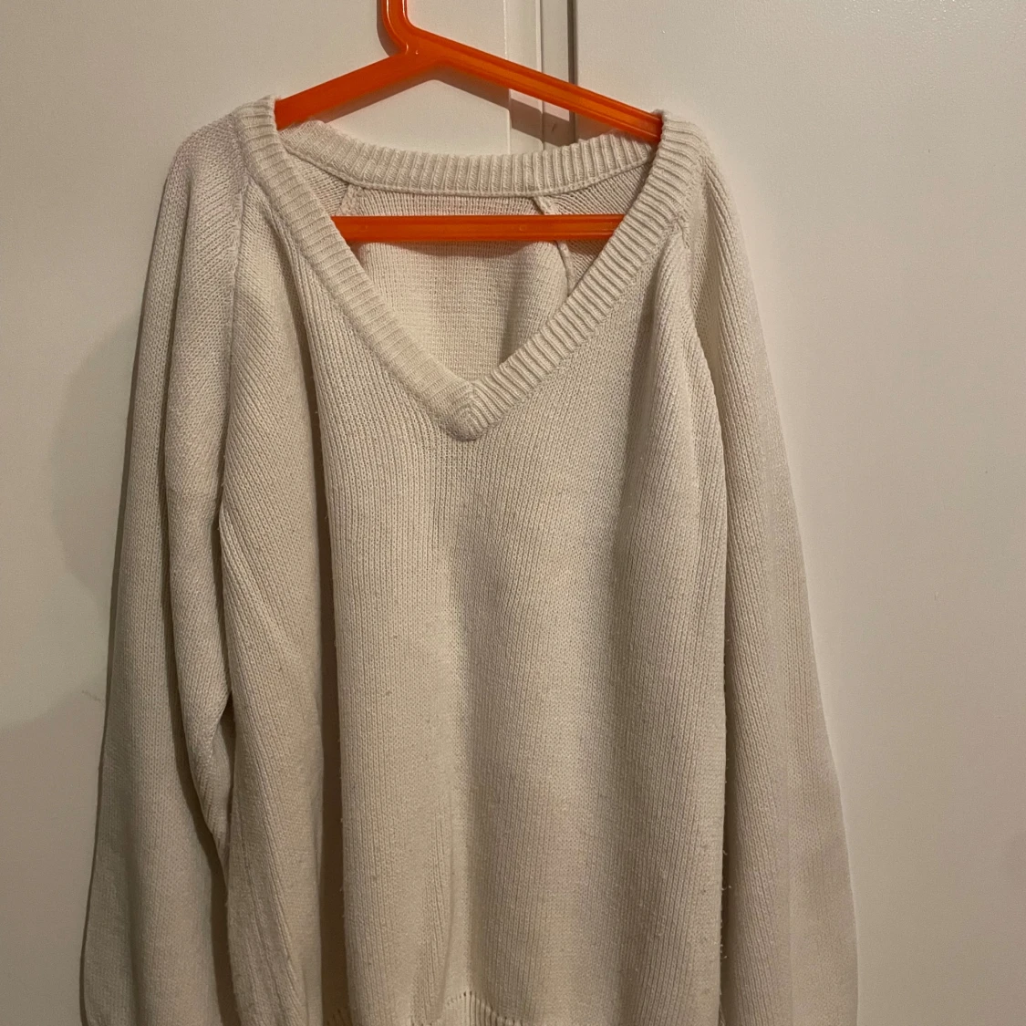 Vit stickad tröja - 90