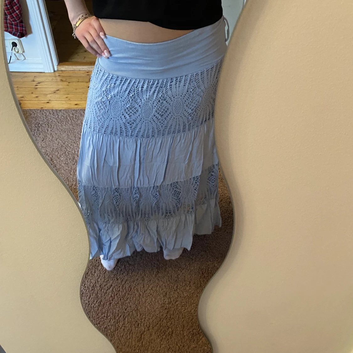 blå lång kjol - 90