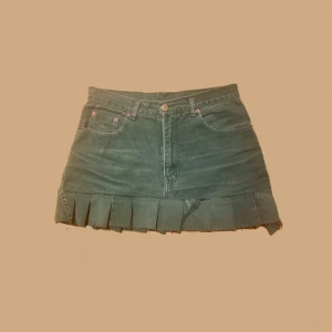 Jeanskjol egensydd grön - Egensydd jeanskjol, grön storlek S