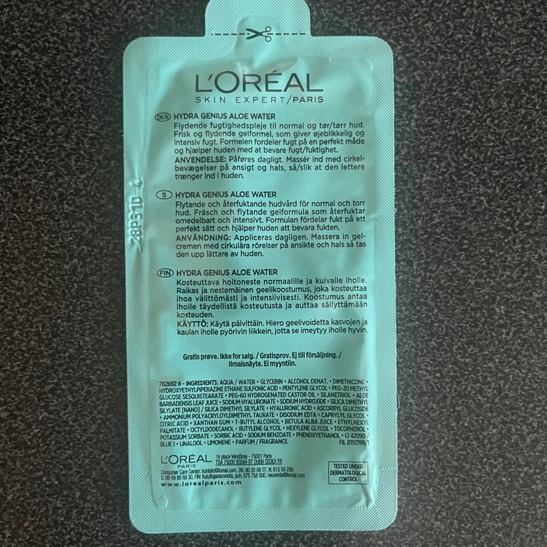 Loreal Hydra Genius Aloe Water Liquid Care test + Lacoste parfym 1,2ml - 90