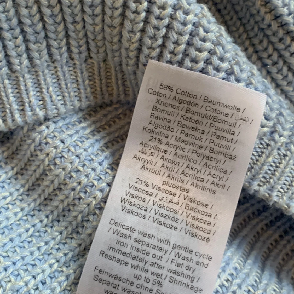 Stickad trekvarts tröja  - 91