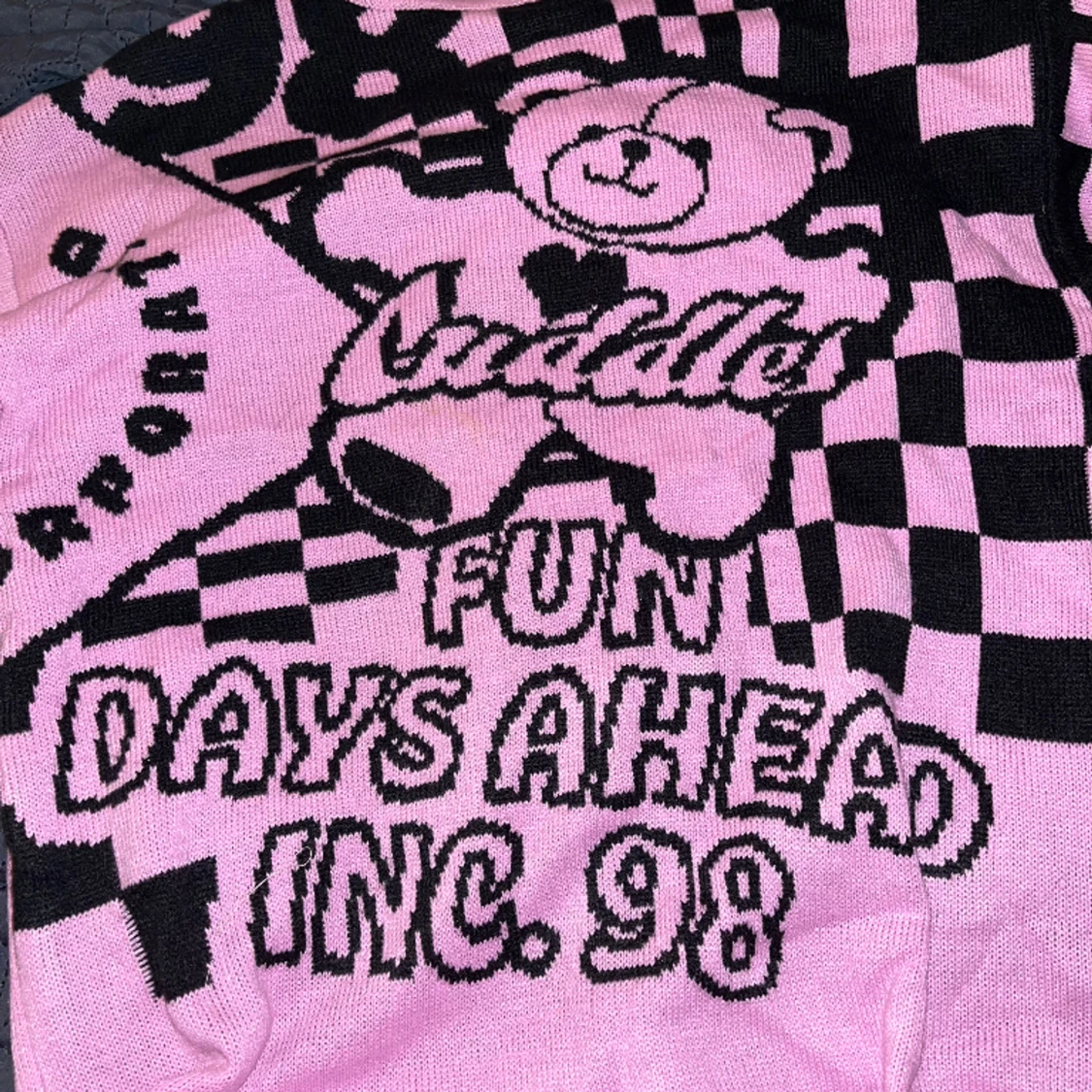 Alt Oversize Pink & Black Bear Sweater - 91