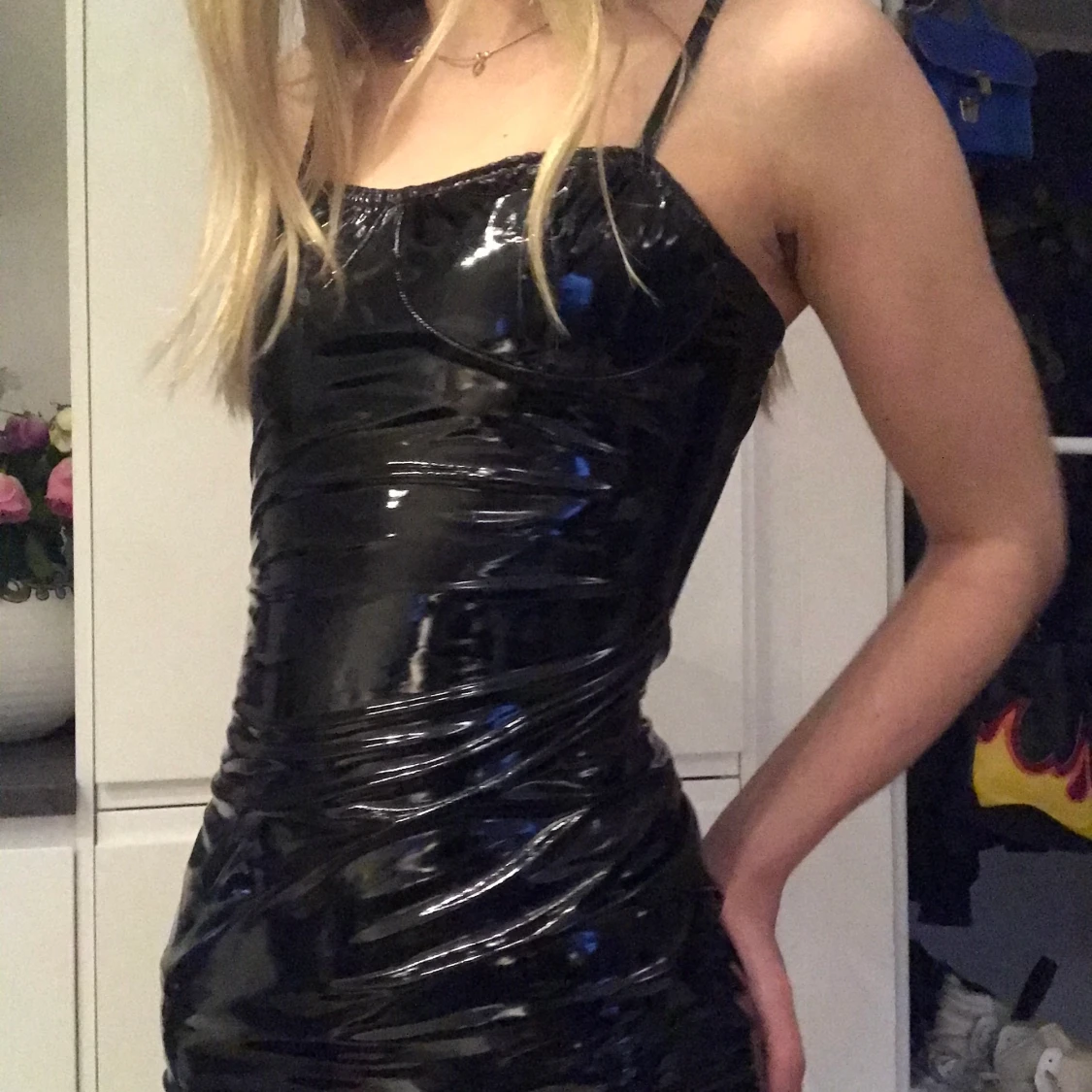 Klänning fake läder - 90