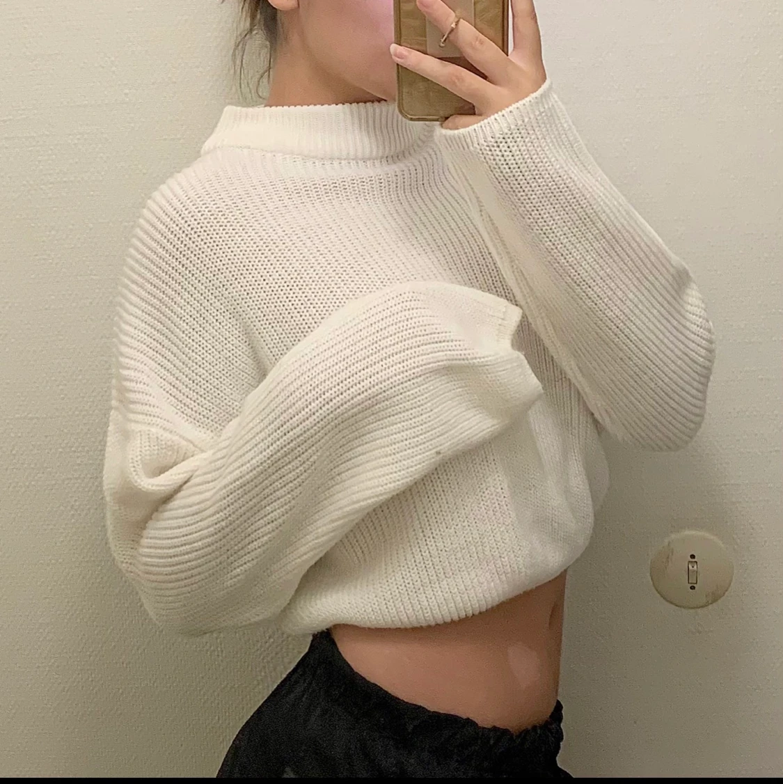 Stickad oversized magtröja - 90