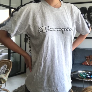 Champion t-shirt - Champion t-shirt. Oversized och ljusgrå i färgen. Inga fläckar eller hål. Köparen står för frakt (59kr). Hör av dig om du har några frågor!! 🤪