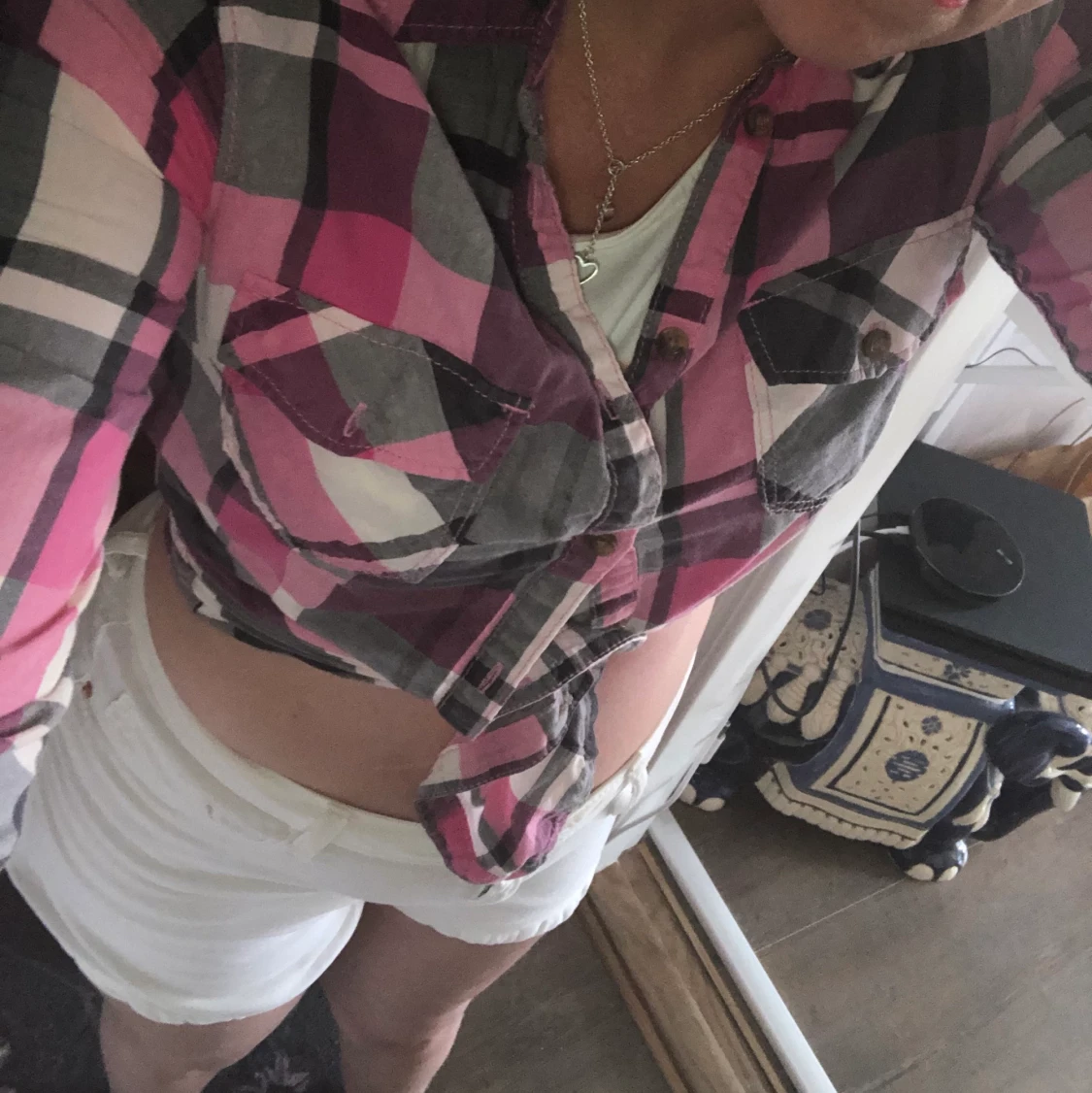 Rosa rutig skjorta  - 91