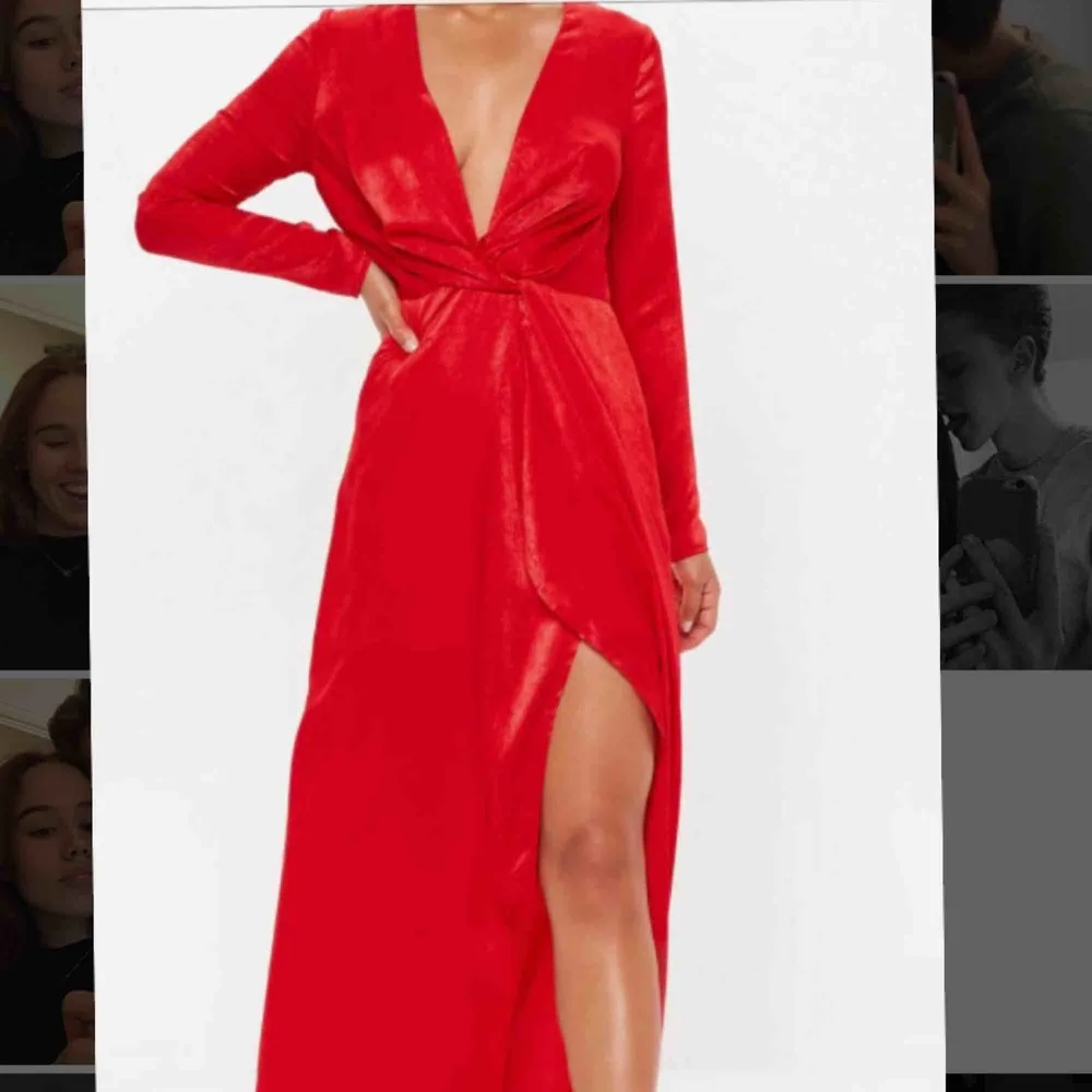 Röd balklänning ❤️ Säljer min sjukt fina röda balklänning i silke från Missguided! Använd 1 gång (tillfället på bilden). Frakt kan tillkomma beroende på vart du bor 😁 Är 1,66 cm och har klackar på bilden . Klänningar.