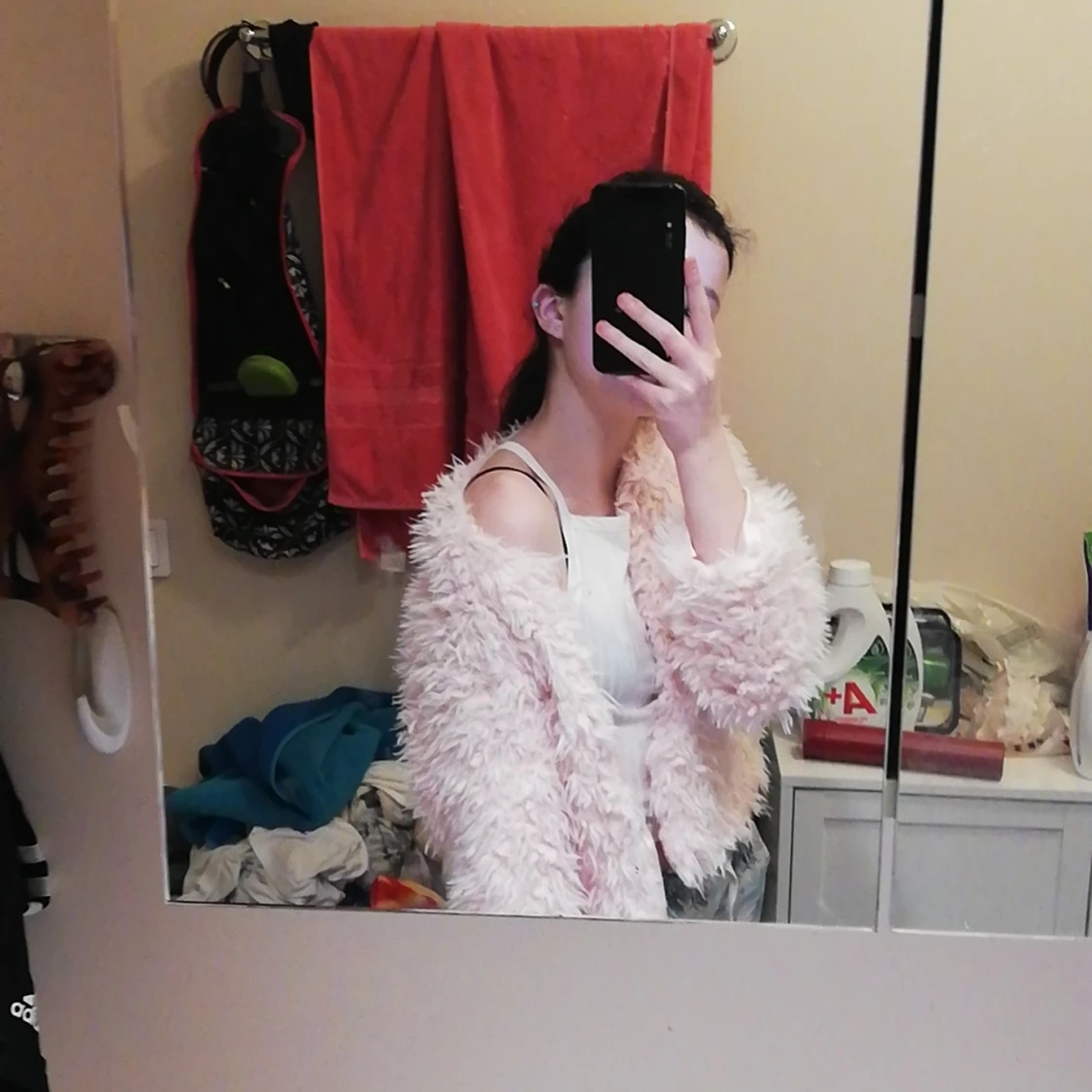 Ljus rosa gosig kofta - 90