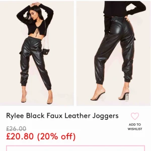  - Fake läderbyxor från Missy Empire i storlek UK 12. Fick hem idag men passar tyvärr inte så försöker sälja här istället för att skicka tillbaka. Köpte den för 20,80euro alltså 220kr. Säljer för det priset. Finns i Borås, finns ute på andra sidor.