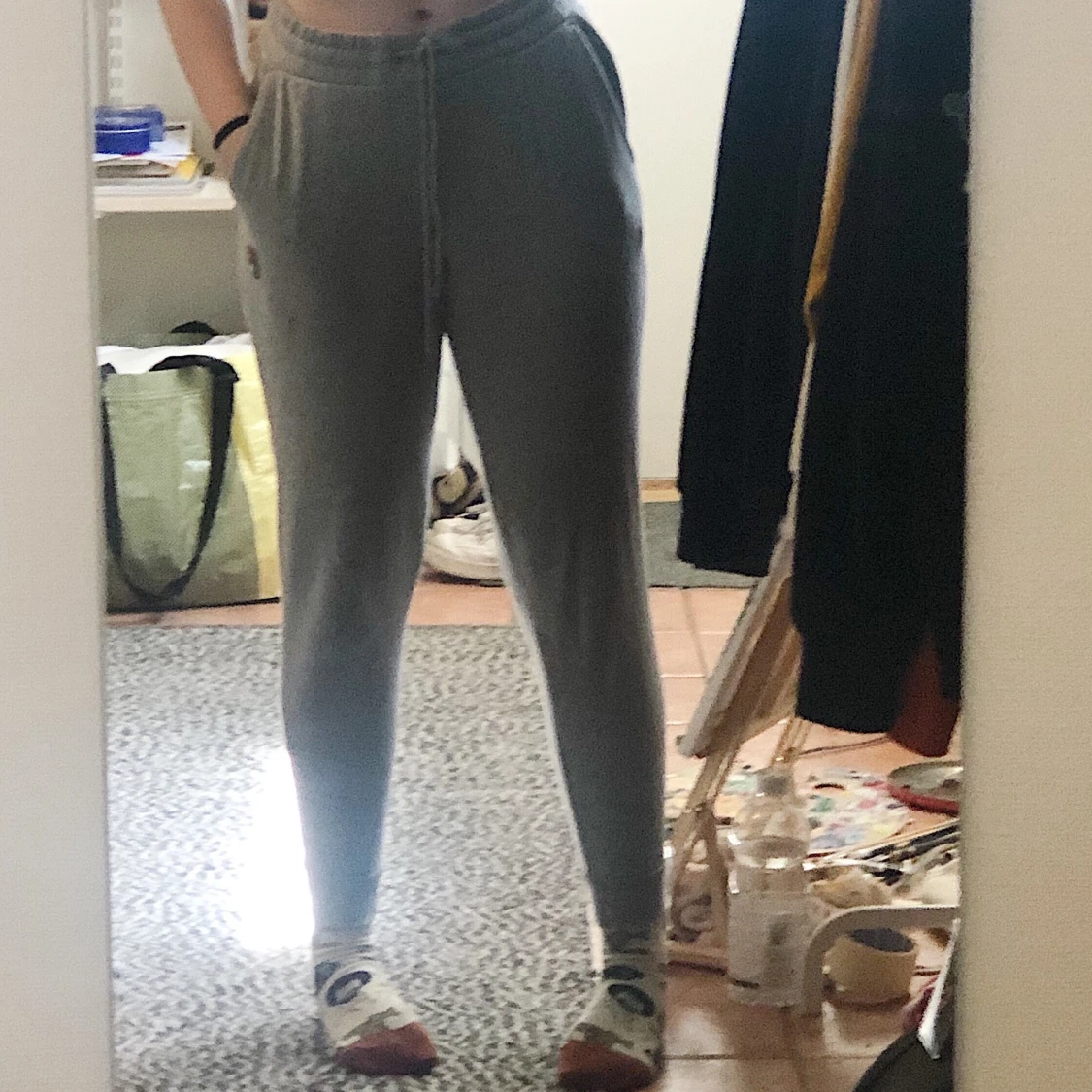 fila ljusgråa mjukisbyxor - 90