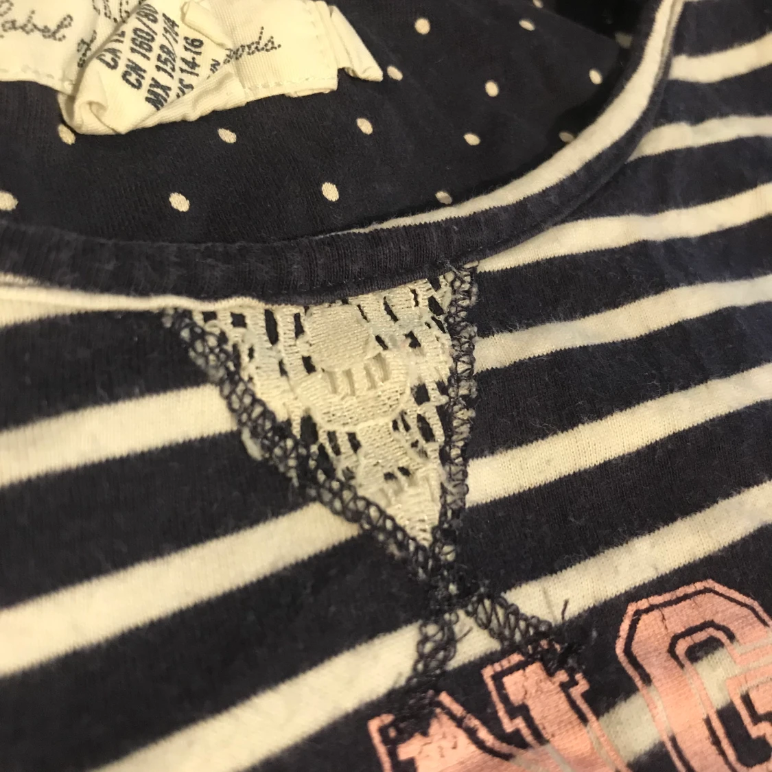 Trendig egen croppad randig topp strl XS/S - 91