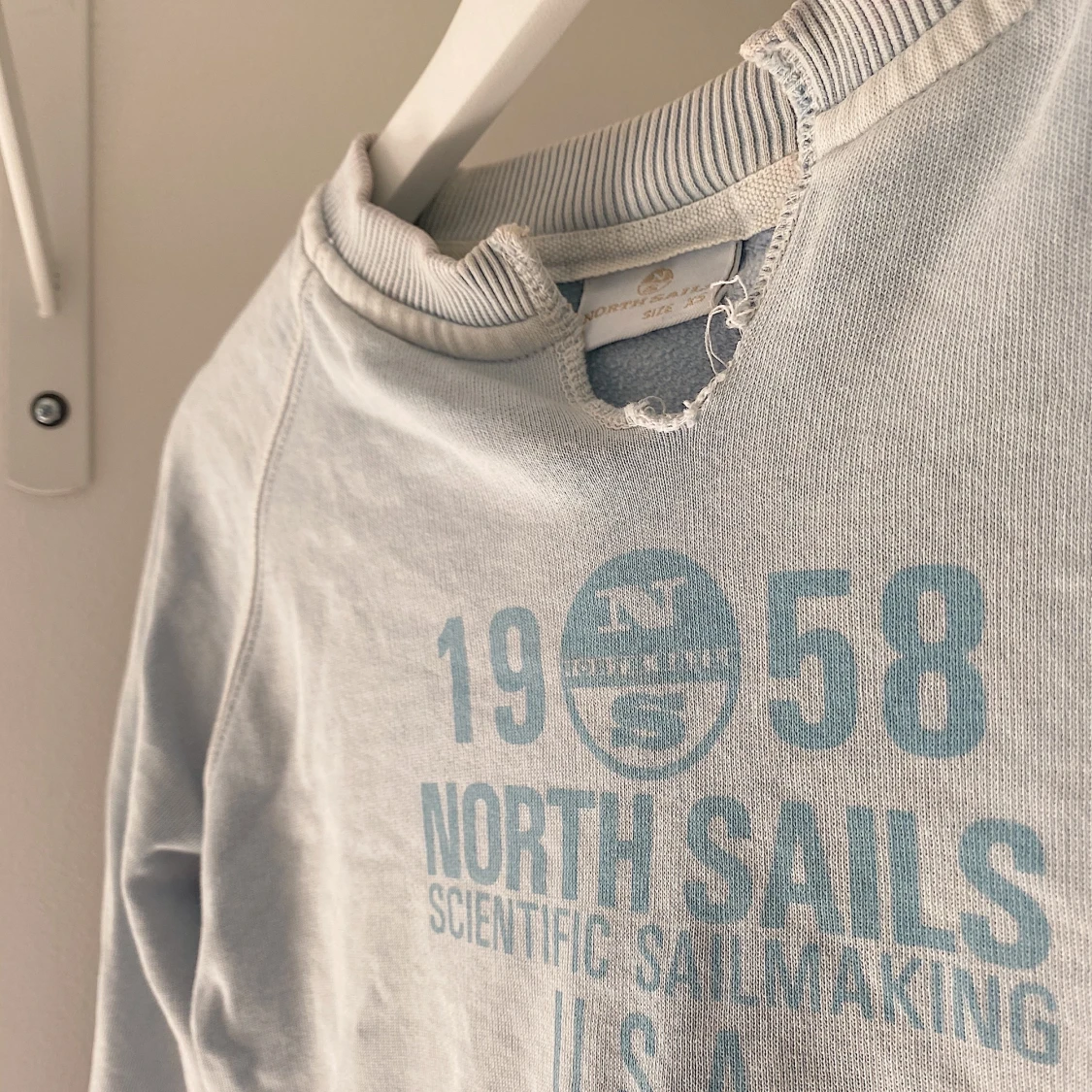 Ljusblå North Sails collegetröja  - 90