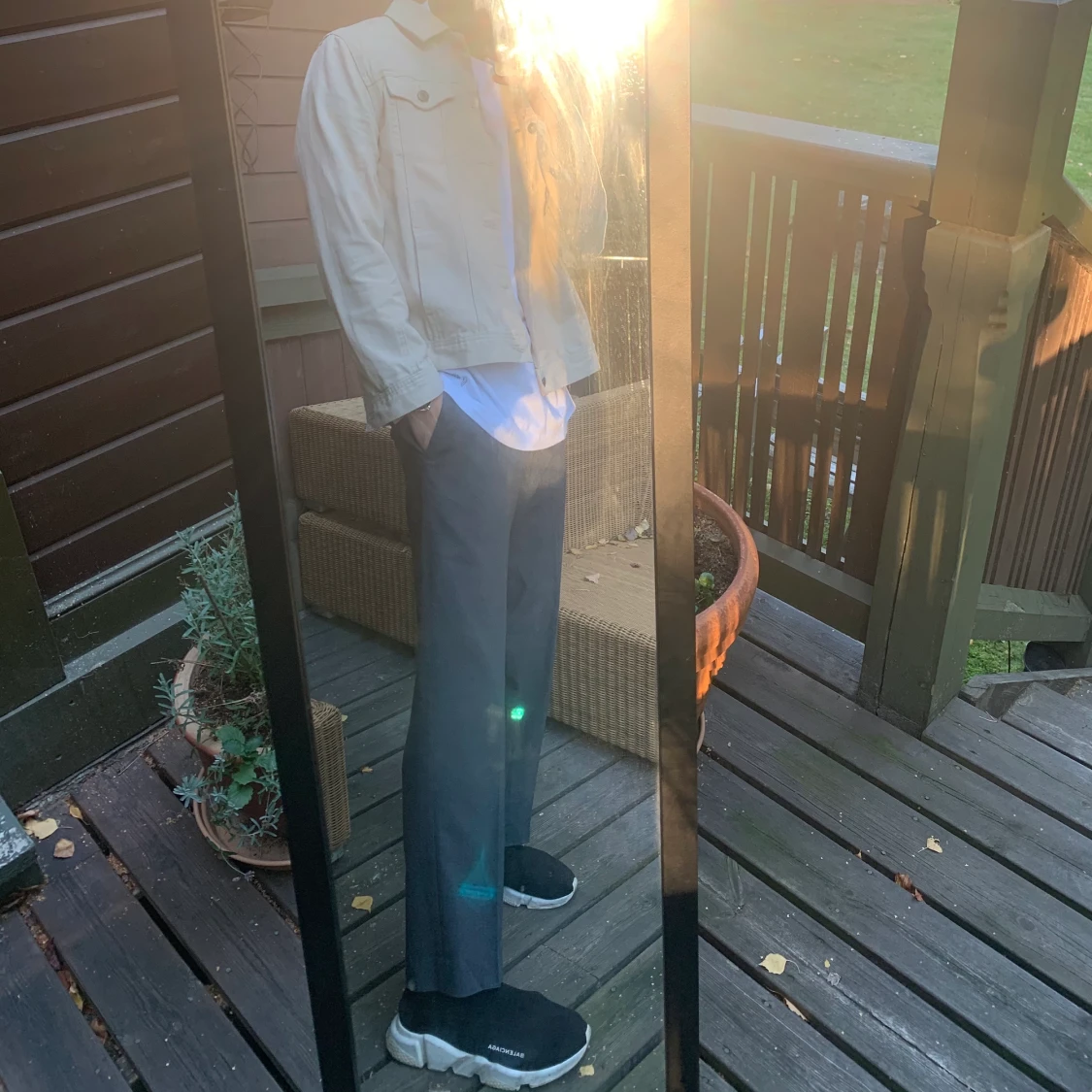 JEANSJACKA BEIGE/OFF WHITE - 90