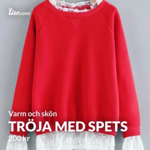 Tröja med fastsydd spets - Varm tröja med fastsydd spets. Storlek S, knappt använd.