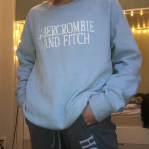 Ljusblå collegetröja  - Ljusblå collegetröja från abercrombie & fitch. Strl L men sitter bara lite oversize på mig med S. Mjuk och mysig inuti, väldigt bra skick💙 100kr+frakt