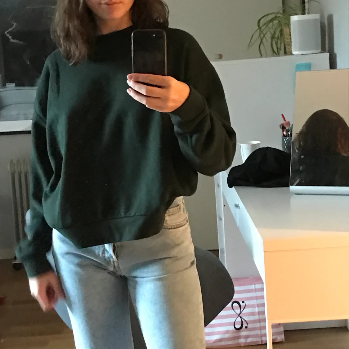 Grön sweatshirt från Weekday