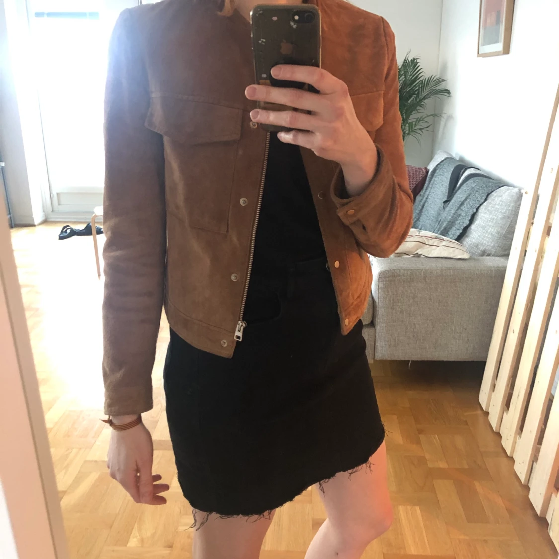 Brown leather jacket