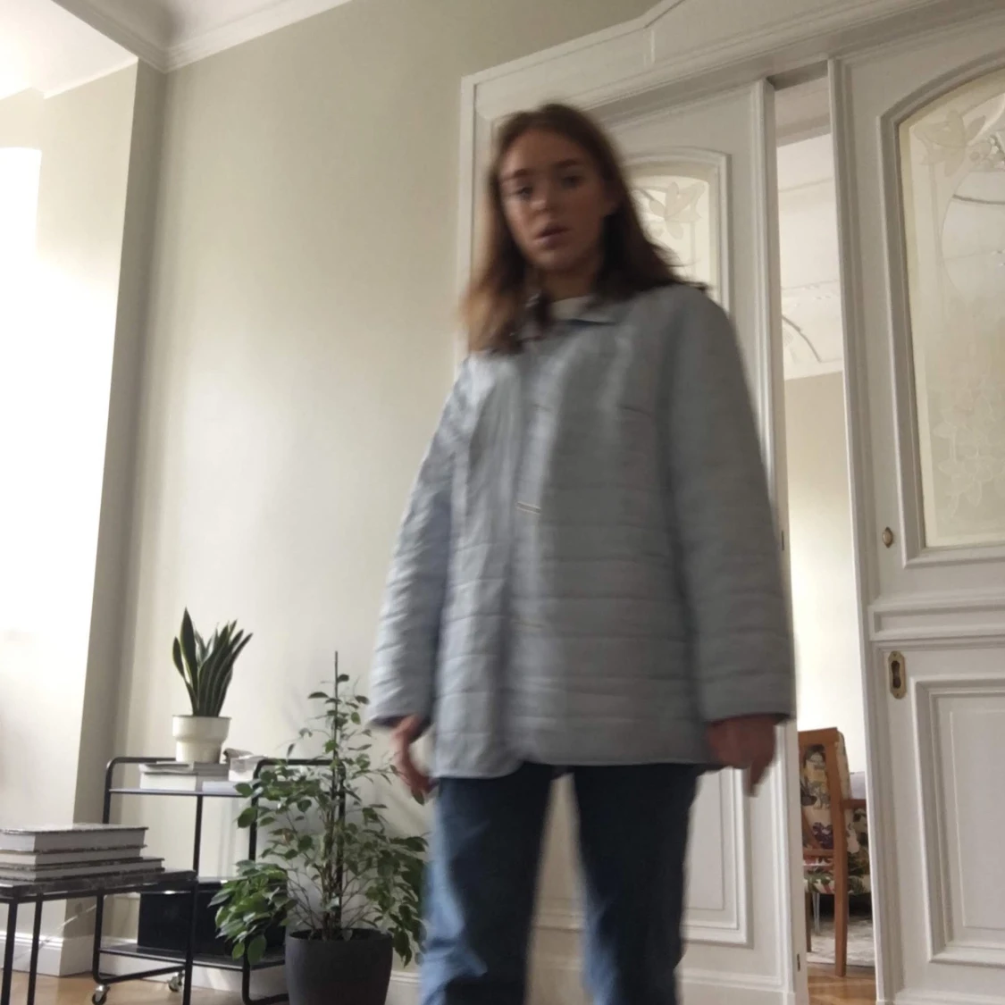 ljusblå tunn dunjacka - 91