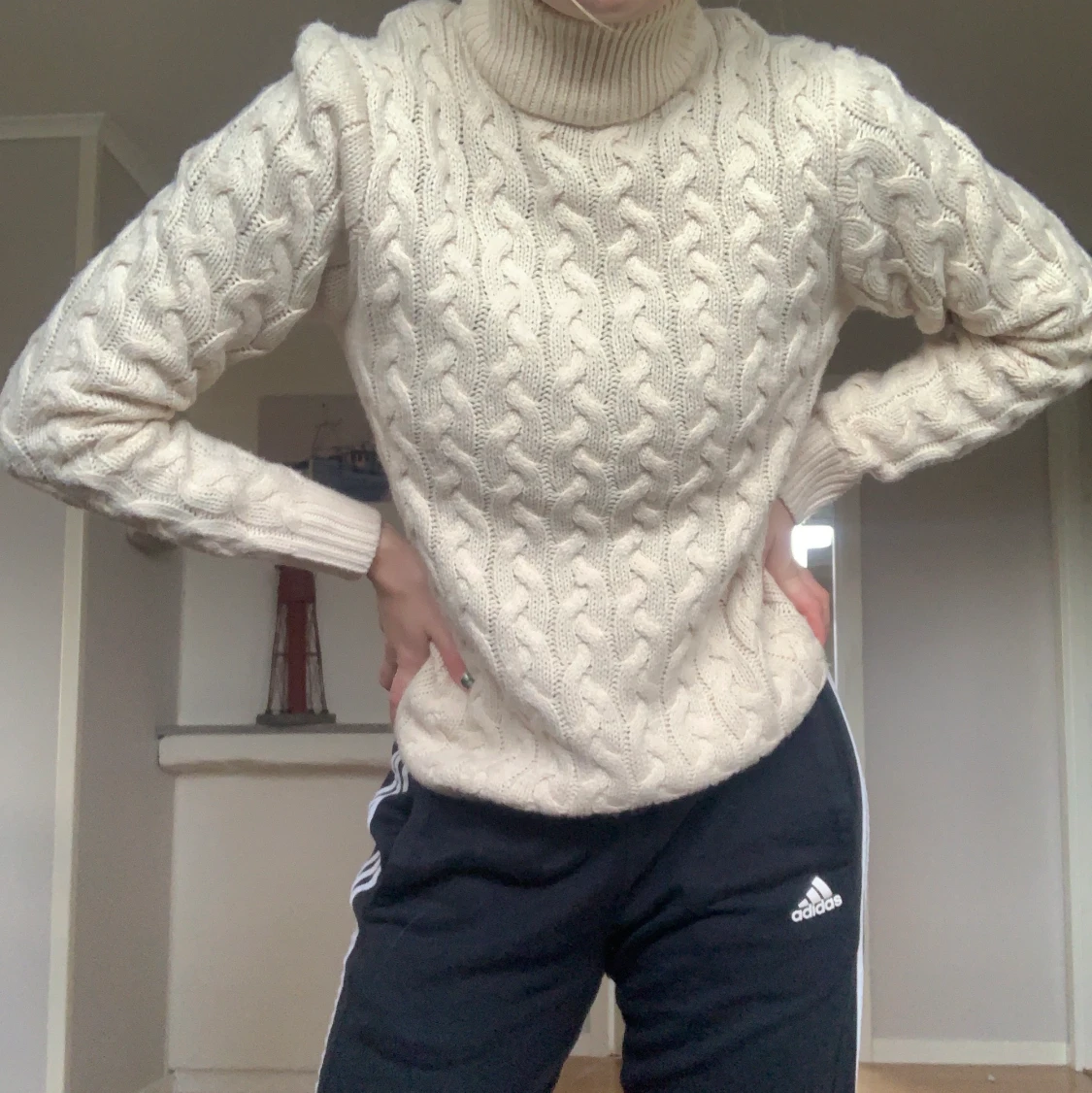 Kabelstickad tröja  - 90