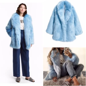  - Helt ny ljusblå pälsjacka, från h&m , slutsåld. Stl 32, men passar alla från stl 32-34 upp till stl 36 (s/medium).  Kan mötas upp i Göteborg eller skickas mot fraktkostnad