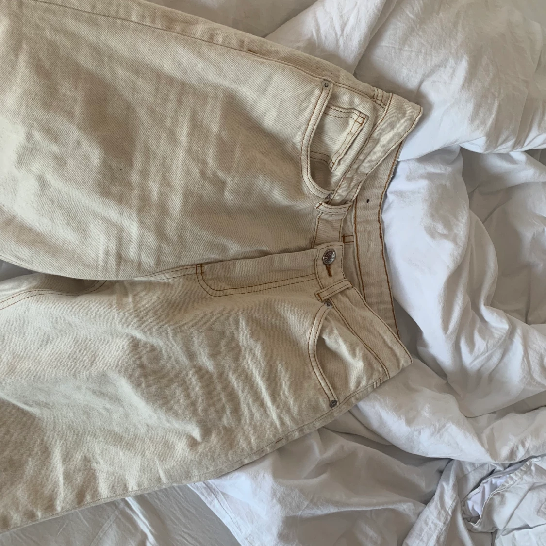 Vita raka byxor  - 90