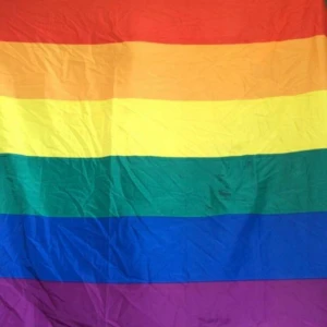  - Säljer denna jättestora prideflaggan perfekt att linda runt sig i prideparad eller hänga upp på vägg eller flaggstång!❤