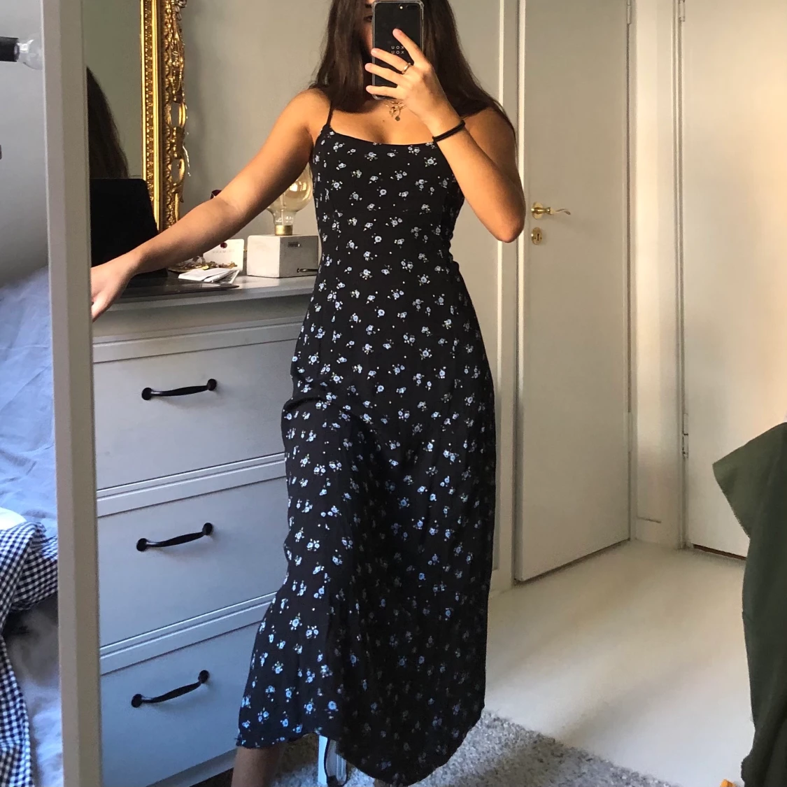 blommig långklänning  - 90