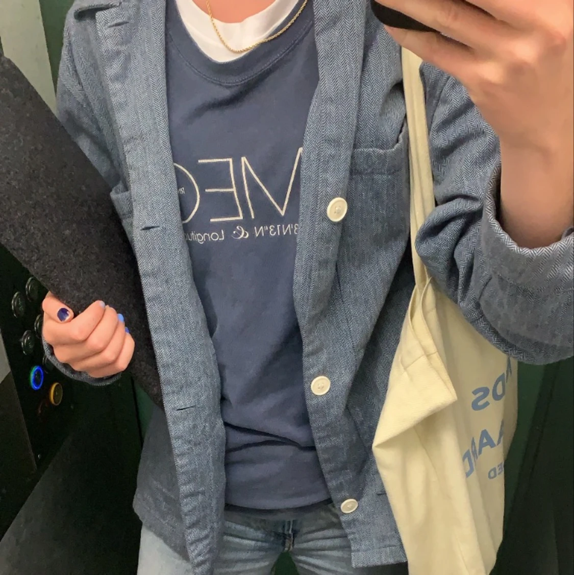 ljusblå jacka  - 90