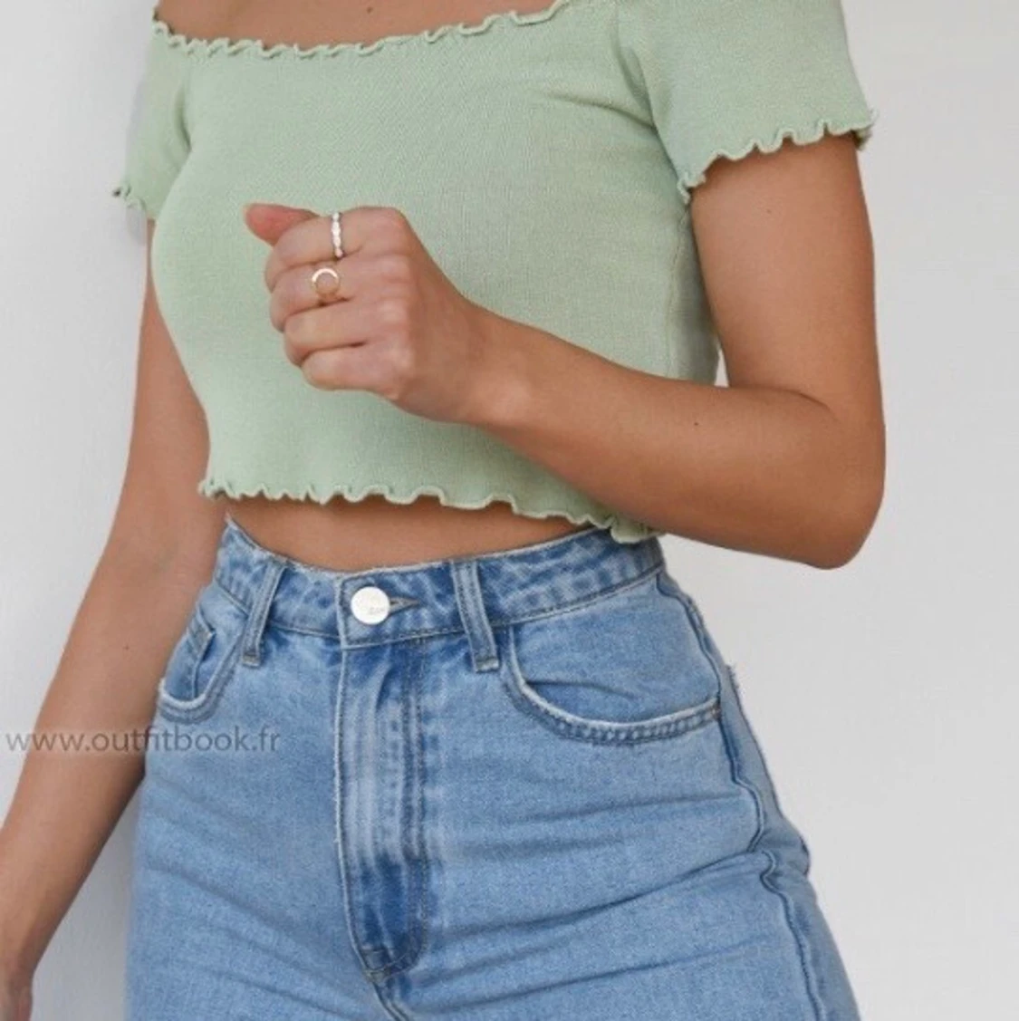 Sage green, mint grön topp