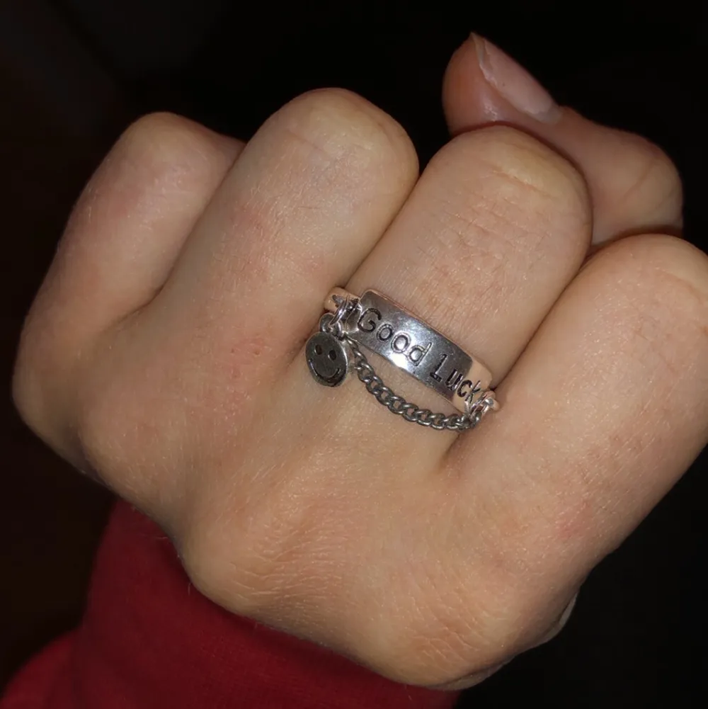 Helt sjukt cool och snygg silver ring med en gängade kedja ringen är öppen på baksidan, den e alltså justerbar. Alldrig använd🤩 priset kan diskuteras 🤩. Accessoarer.