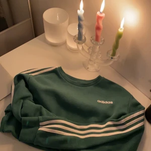 Adidas sweatshirts - Superfin adidas sweat shirt i en supersnygg grön färg!! Tröjan är i väldigt bra skick, inte använt så mkt! 300kr+72kr frakt🤩🤩