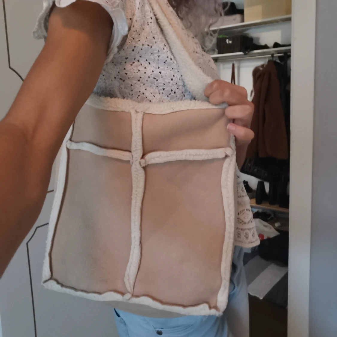 Mjuk Axelväska i Mocca-imitation - 91