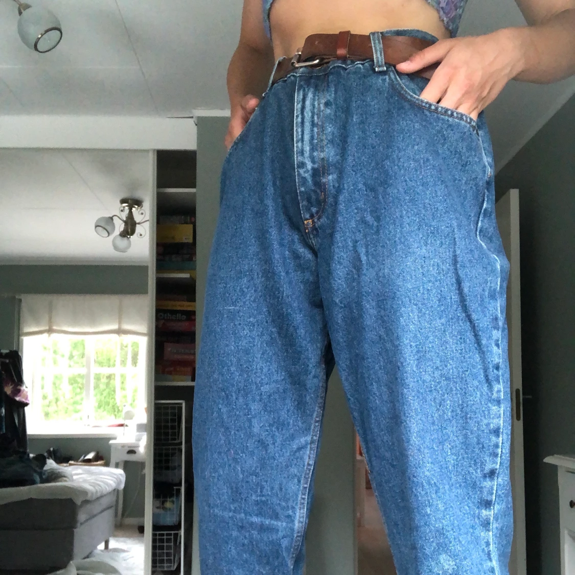 Egenmålade jeans  - 90