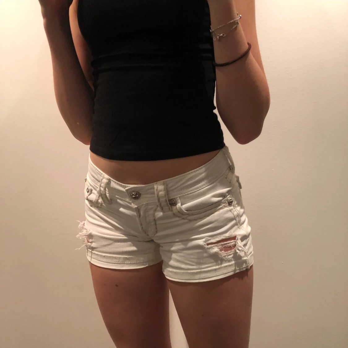 Vita y2k jeansshorts - 91