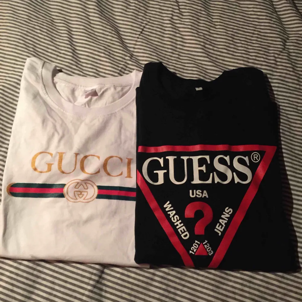 Helt nya Guees och Gucci t-shirts  Strl L och XL  100/st eller 170 för både två:) . T-shirts.